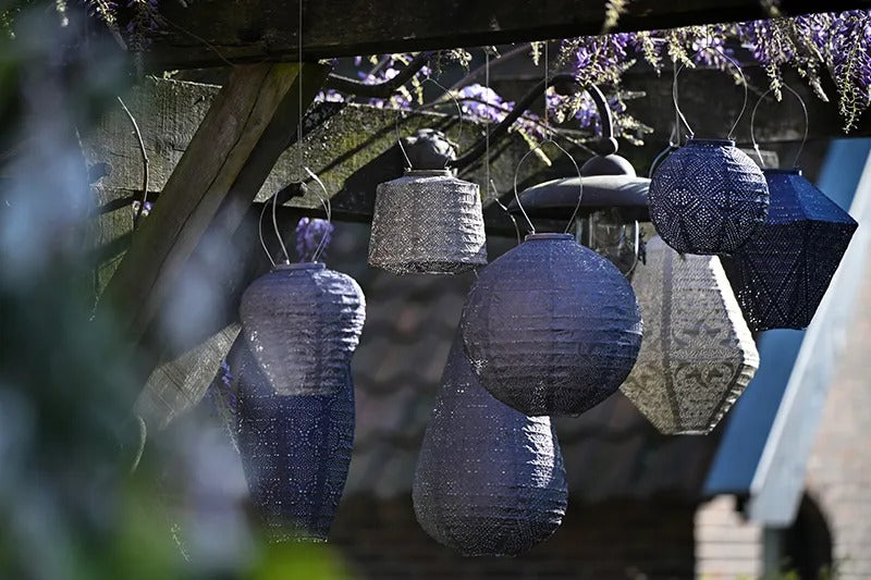 Solar Lampion Mosaic Oval blue grey