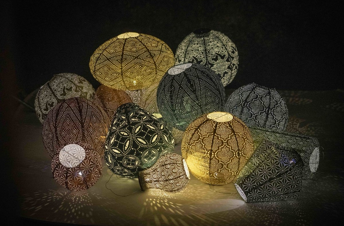 Solar Lampion Paisley Oval taupe