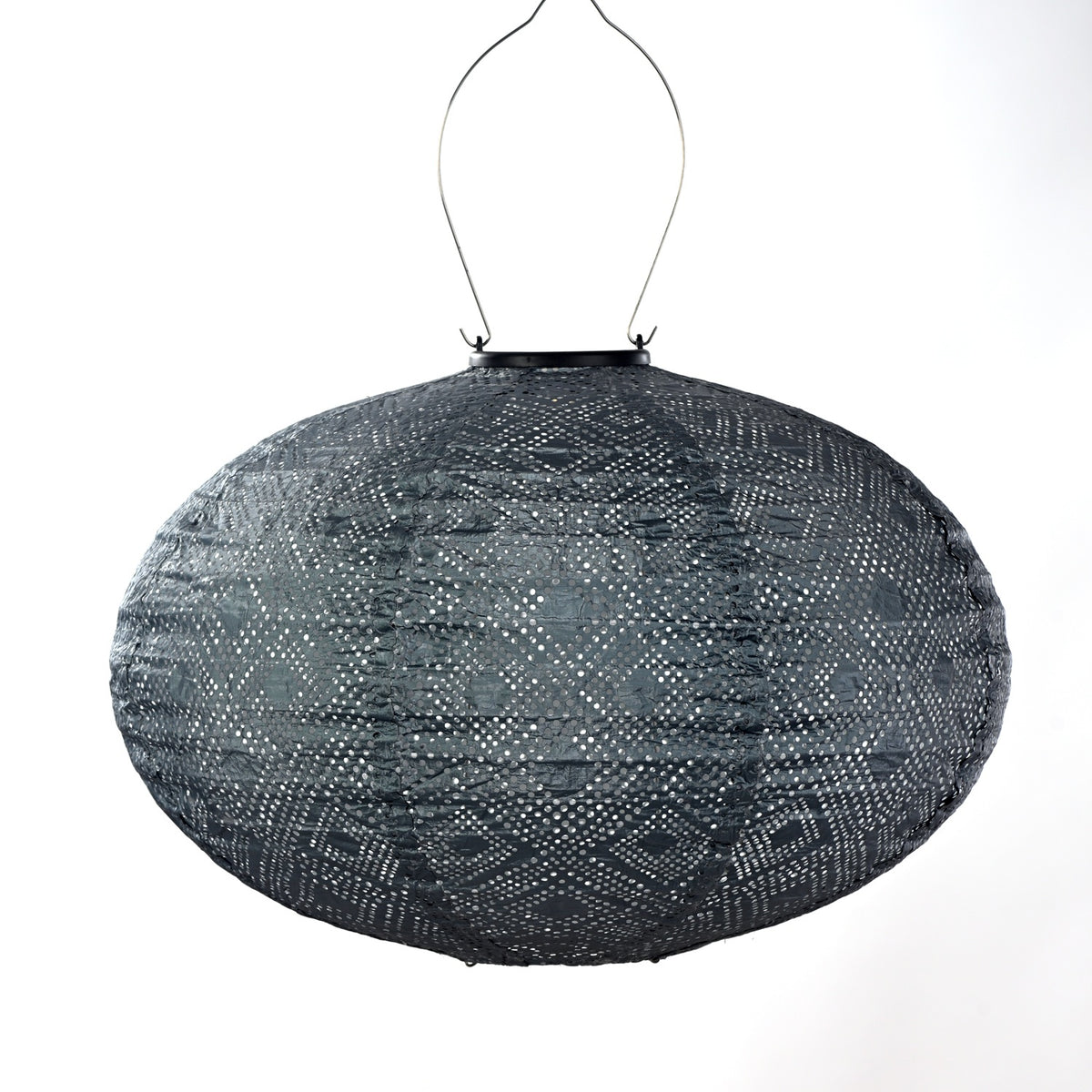Solar Lampion Mosaic Oval blue grey