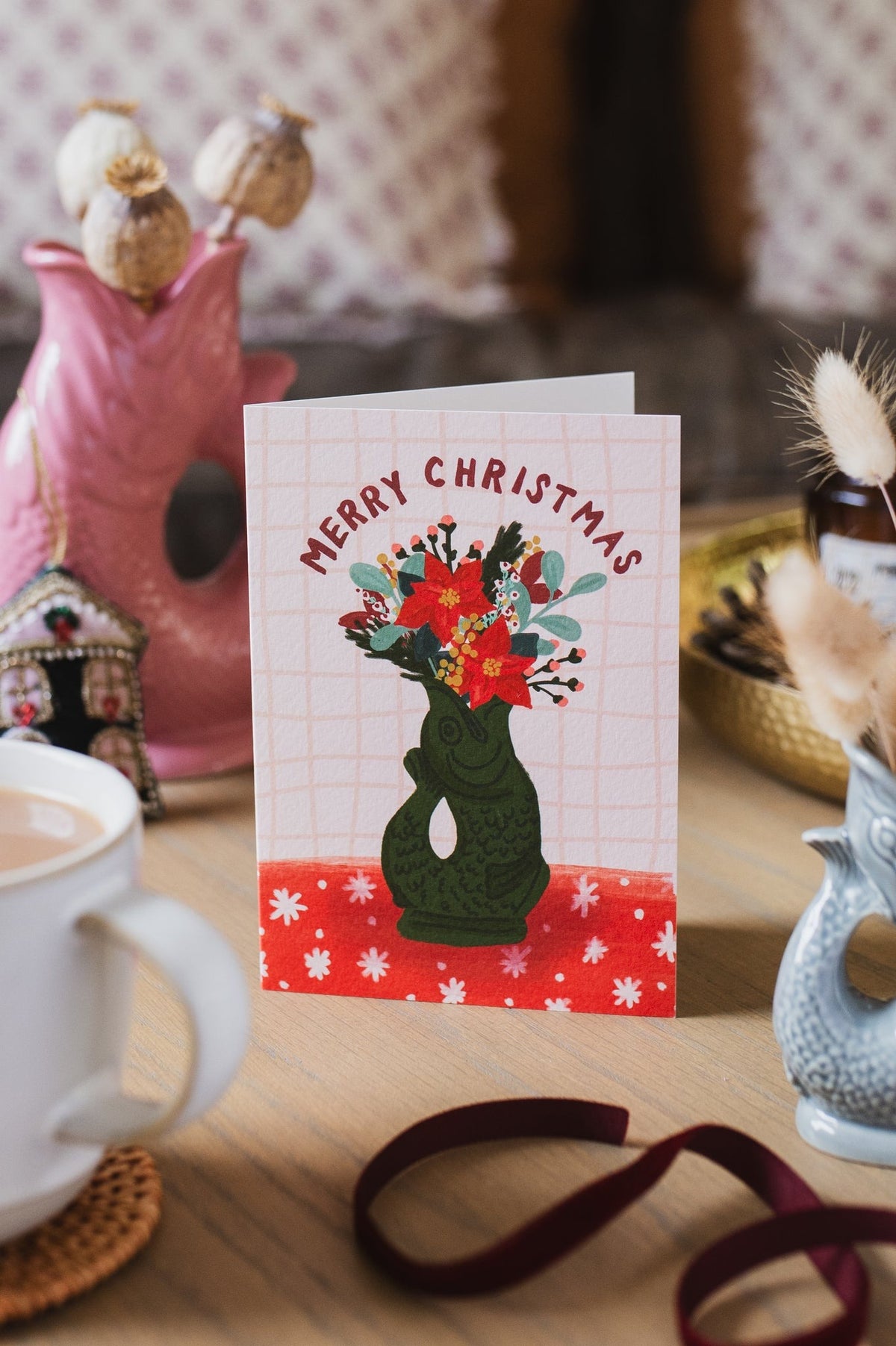 Postkarte Merry Christmas Gluckigluck grün